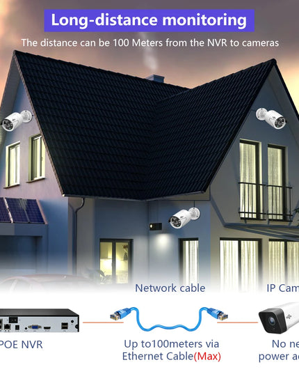Hiseeu 4MP 5MP 8CH PoE Security Camera System Kit H.265 Waterproof IP Camera Home Survelliance POE Cams Sets ONVIF XMEye