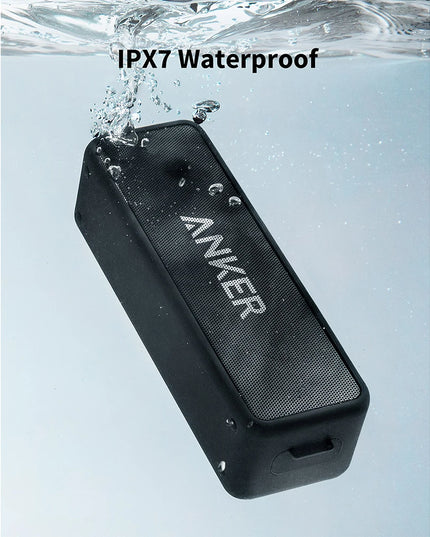 Anker Soundcore 2 Portable Wireless Bluetooth Speaker Better Bass 24-Hour Playtime 66ft Bluetooth Range IPX7 Water Resistance