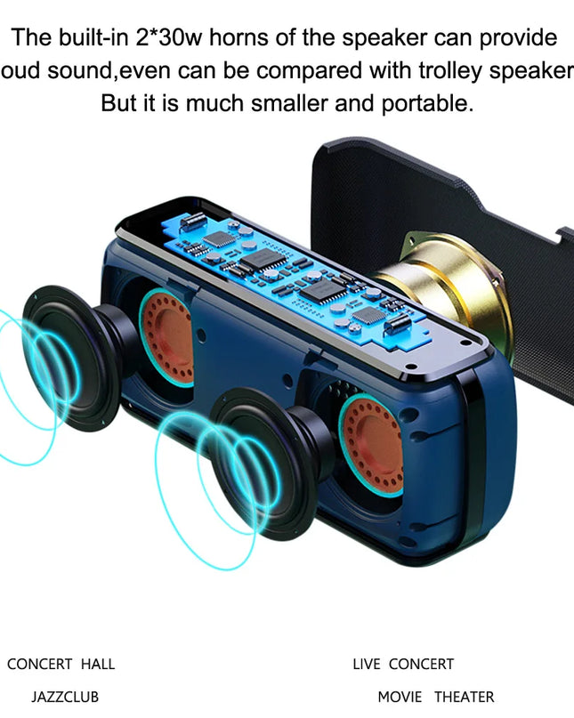 XDOBO X8 60W Portable Bluetooth-Compatible Speakers Bass with Subwoofer Sound Box Wireless Waterproof TWS Boombox Audio Players