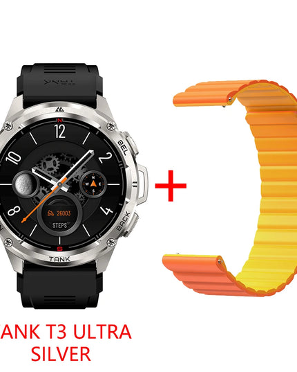 2025 KOSPET TANK T3 Ultra GPS Smart Watch For Men Smartwatch Women 470mAh Battery Digital Fitness AMOLED AOD Bluetooth Watches