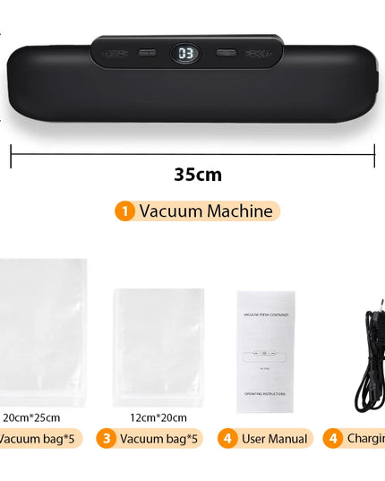 saengQ Vacuum Sealer Packaging Machine Food Vacuum Sealer With Free 10pcs Vacuum bags Household Vacuum Food Sealing