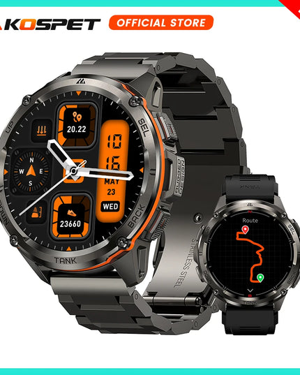 Original KOSPET TANK T3 Ultra Smart Watches For Men GPS Smartwatch Women 470mAh Electronic Fitness AMOLED AOD Bluetooth Watches