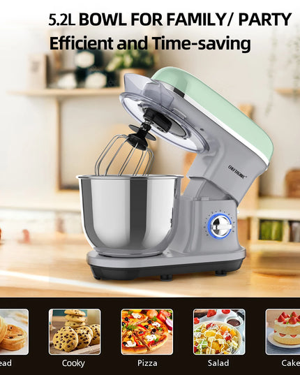 1pc CHEFTRONIC Stand Mixer, 5.2L Tilt-Head Electric Household food processors - 1500W 6+P Speed, home appliance, EC Plug