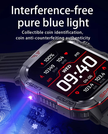 New For Huawei Xiaomi Military GPS Smart Watch Men Flashlight Compass Waterproof Outdoor Sport Tracker Bluetooth Call Smartwatch