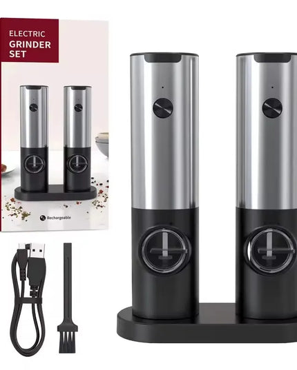 USB Rechargeable Electric Salt Pepper Grinder With Adjustable Roughness Freshly Ground Pepper Pepper Powder Grinder kitchen Tool