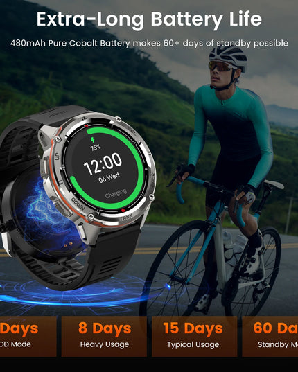 Original KOSPET TANK T3 Ultra Smart Watches For Men GPS Smartwatch Women 470mAh Electronic Fitness AMOLED AOD Bluetooth Watches