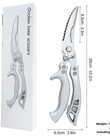 Stainless Steel Chicken Bone Scissors Kitchen Strong Scissors Household Multipurpose Scissors Sharp and Durable