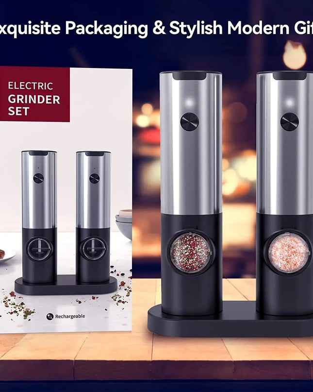 USB Rechargeable Electric Salt Pepper Grinder With Adjustable Roughness Freshly Ground Pepper Pepper Powder Grinder kitchen Tool