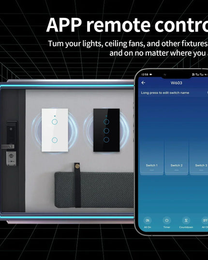 TNCE Tuya US Smart Wall Switch wifi or zigbee 1/2/3/4 Gang Wire Touch Sensor LED Light Button Smart Home voice Alexa Google Home