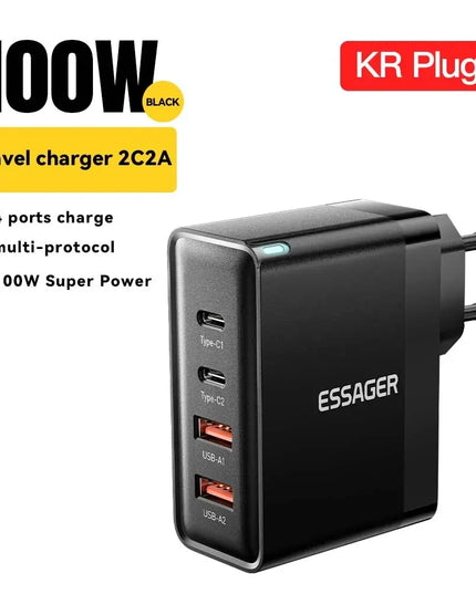 Essager 100W GaN USB Type C Caricabatterie PD QC Quick Charge 4.0 3.0 Type C Ricarica Rapida Per iPhone 14 13 12 Xiaomi Macbook