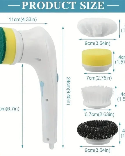 Five in One Multifunctional Electric Cleaning Brush for Bathroom Washing and Kitchen Cleaning Tools