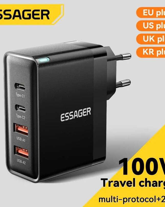 Essager 100W GaN USB Type C Caricabatterie PD QC Quick Charge 4.0 3.0 Type C Ricarica Rapida Per iPhone 14 13 12 Xiaomi Macbook