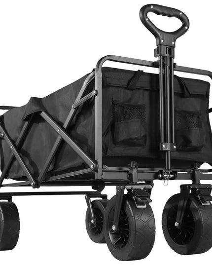 Collapsible Folding Utility Beach Cart Wagon Heavy Duty Large Capacity Fold Wagon Ourdoor Trolley Portable Garden Camping Cart