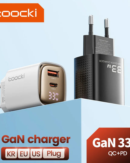 Toocki 33W GaN USB C Charger Digital Display Fast Charging Type C Charger for iPhone 15 14 13 12 Samsung Galaxy S23 S22 Xiaomi
