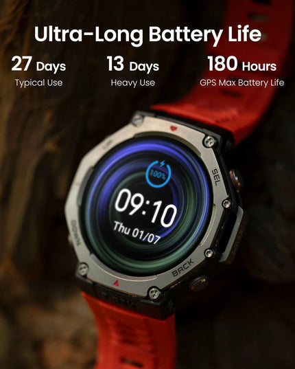 Amazfit T-Rex 3 T Rex 3 Outdoor Smartwatch 48mm AMOLED Display 6 Satellite Systems Dual Band GPS 170 Sports Mode Smart Watch