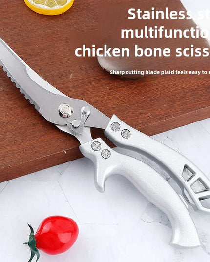 Stainless Steel Chicken Bone Scissors Kitchen Strong Scissors Household Multipurpose Scissors Sharp and Durable