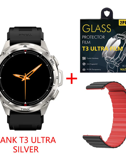 2025 KOSPET TANK T3 Ultra GPS Smart Watch For Men Smartwatch Women 470mAh Battery Digital Fitness AMOLED AOD Bluetooth Watches