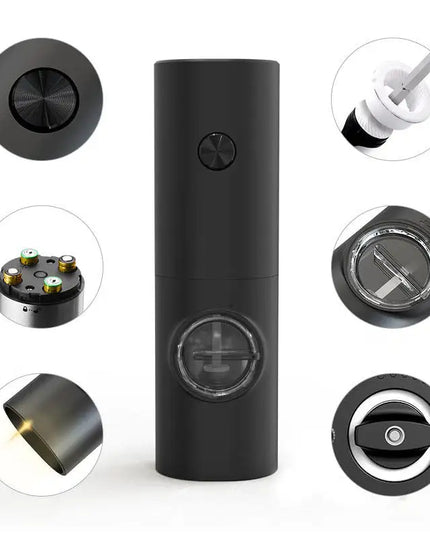 Electric Automatic Salt and Pepper Grinder Set Rechargeable/Battery Powered Adjustable Coarseness Spice Mill with LED Light