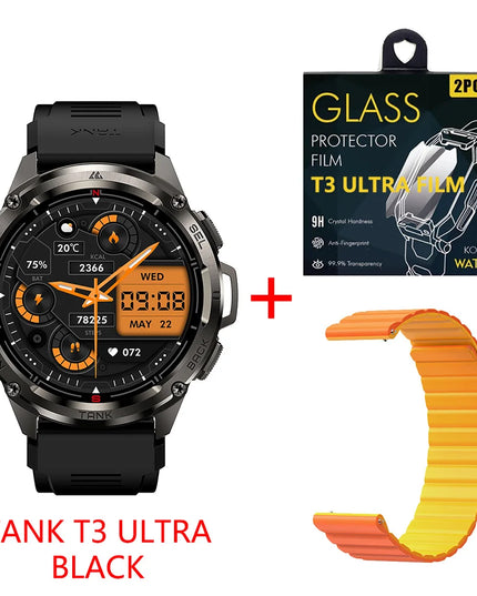 2025 KOSPET TANK T3 Ultra GPS Smart Watch For Men Smartwatch Women 470mAh Battery Digital Fitness AMOLED AOD Bluetooth Watches