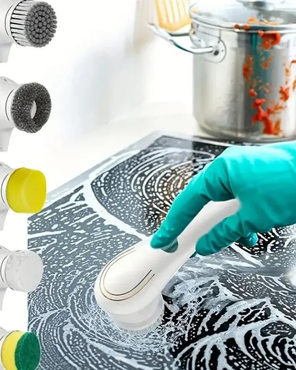 Five in One Multifunctional Electric Cleaning Brush for Bathroom Washing and Kitchen Cleaning Tools