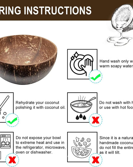 Coconut Bowls For Serving Dishes Wooden Salad Wood Reusable Bowl Serving Utensils Natural Coconut Shell Bowls Breakfast Party
