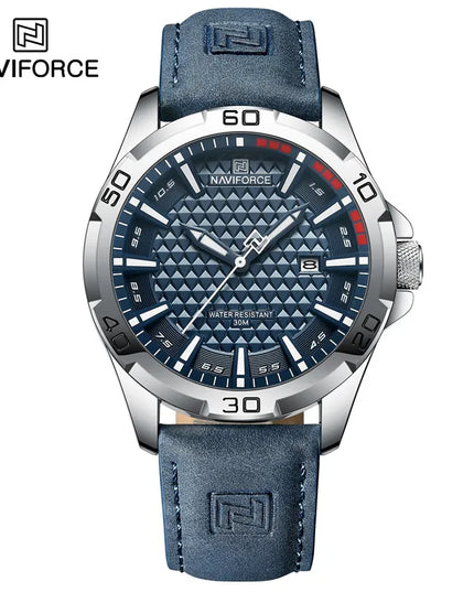 NAVIFORCE Brand Men Fashion Quartz Watches Male Leather Strap Sport Waterproof Wristwatches CalendarClock Relogio Masculino