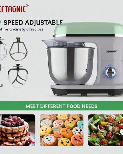 1pc CHEFTRONIC Stand Mixer, 5.2L Tilt-Head Electric Household food processors - 1500W 6+P Speed, home appliance, EC Plug