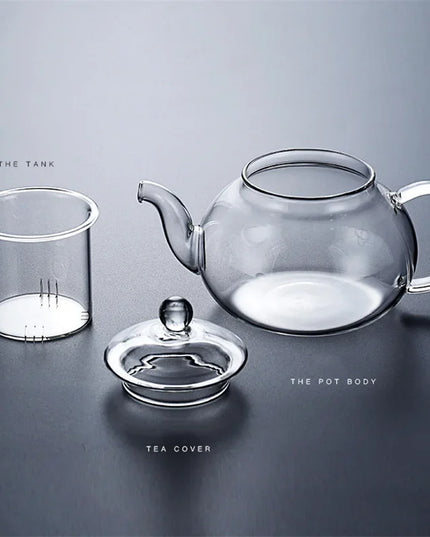 400ml/1000ml Filterable Heat-resistant Thickened Glass Teapot High Borosilicate Glass Flower Tea Pot Heatable Glass Tea Set