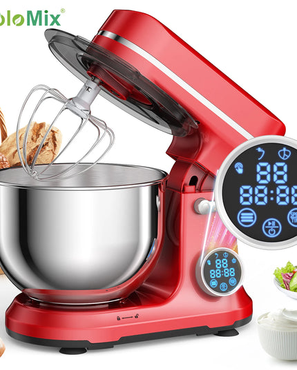 BioloMix Kitchen Food Stand Mixer, 1200W 11-Speeds DC Motor, Digital OLED Screen, Electric Food Mixer with Dough Hook, Whisk