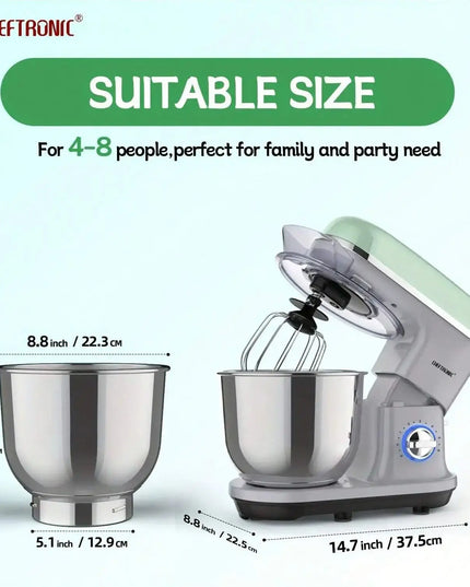 1pc CHEFTRONIC Stand Mixer, 5.2L Tilt-Head Electric Household food processors - 1500W 6+P Speed, home appliance, EC Plug