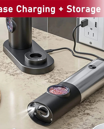 USB Rechargeable Electric Salt Pepper Grinder With Adjustable Roughness Freshly Ground Pepper Pepper Powder Grinder kitchen Tool