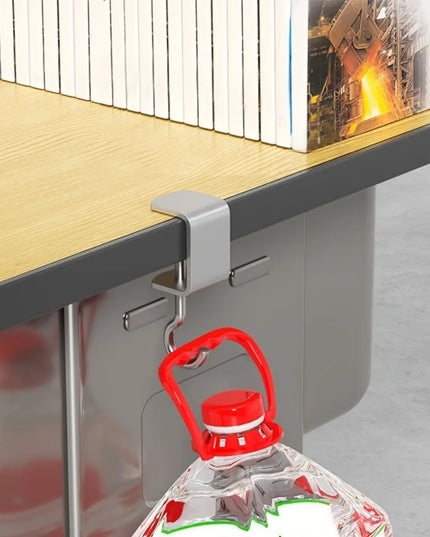 2pcs 360° Rotatable Steel Table Hooks - Detachable, Non-Destructive Installation for Office Desks, School Dormitories