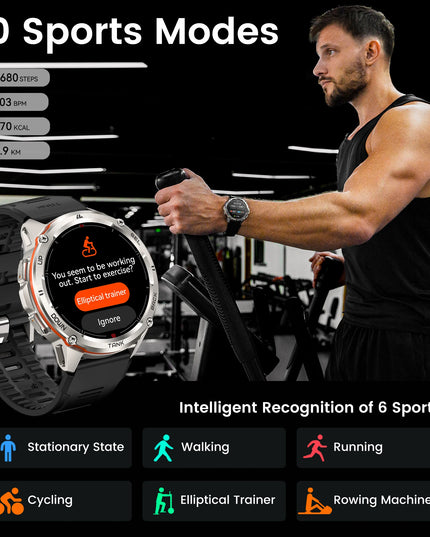 2025 KOSPET TANK T3 Ultra GPS Smart Watch For Men Smartwatch Women 470mAh Battery Digital Fitness AMOLED AOD Bluetooth Watches