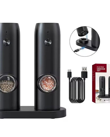 USB Rechargeable Electric Salt Pepper Grinder With Adjustable Roughness Freshly Ground Pepper Pepper Powder Grinder kitchen Tool