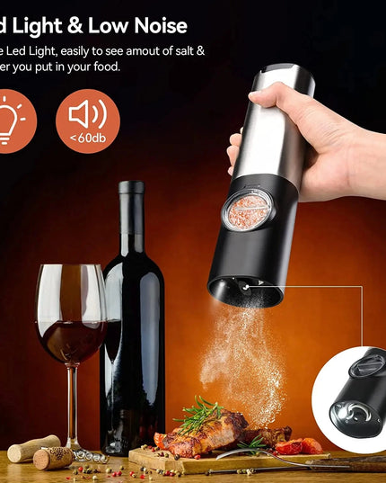 USB Rechargeable Electric Salt Pepper Grinder With Adjustable Roughness Freshly Ground Pepper Pepper Powder Grinder kitchen Tool