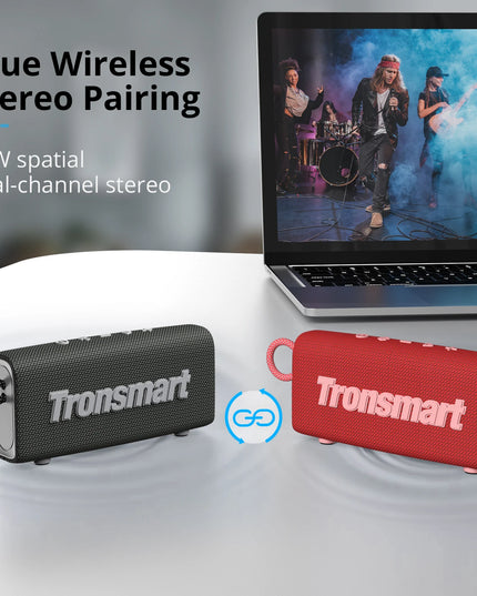 Tronsmart Trip Bluetooth 5.3 Speaker Dual-Driver Portable Speaker with IPX7 Waterproof, True Wireless Stereo for Outdoor