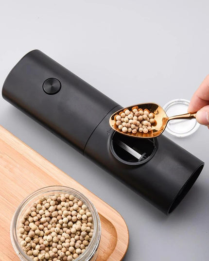 Electric Automatic Salt and Pepper Grinder Set Rechargeable/Battery Powered Adjustable Coarseness Spice Mill with LED Light