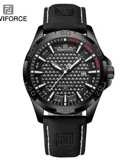 NAVIFORCE Brand Men Fashion Quartz Watches Male Leather Strap Sport Waterproof Wristwatches CalendarClock Relogio Masculino