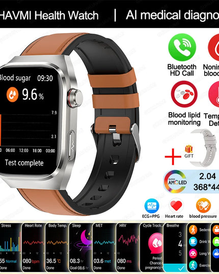 2024 New Uric Acid Blood Fat Smart Watch Men Blood Sugar ECG+PPG  Blood Pressure Bluetooth Call Sports for Xiaomi Health Watch
