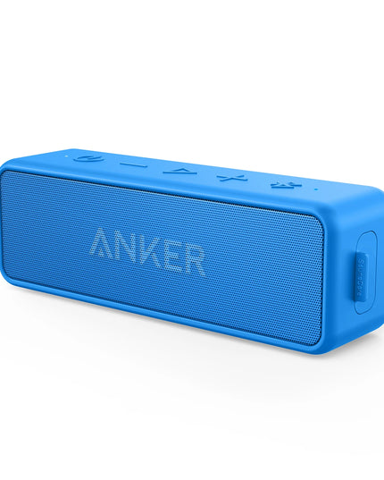 Anker Soundcore 2 Portable Wireless Bluetooth Speaker Better Bass 24-Hour Playtime 66ft Bluetooth Range IPX7 Water Resistance