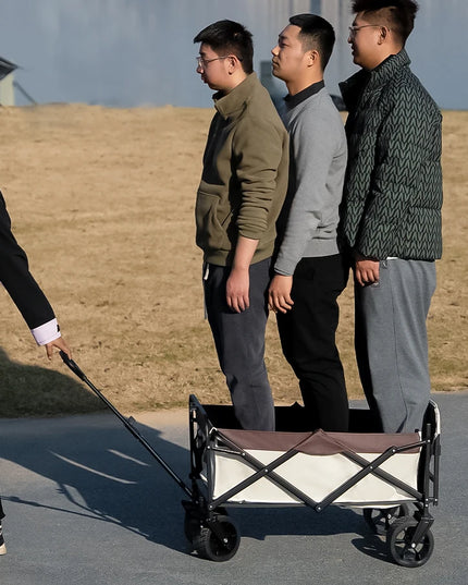Collapsible Folding Utility Beach Cart Wagon Heavy Duty Large Capacity Fold Wagon Ourdoor Trolley Portable Garden Camping Cart