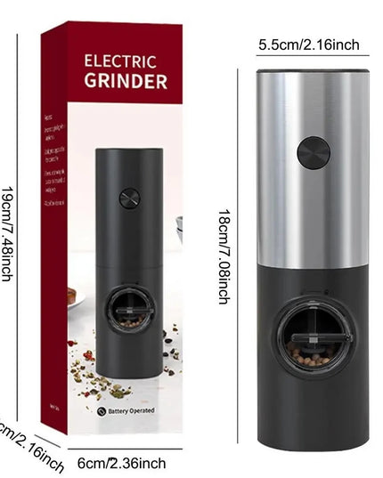 Electric Automatic Salt and Pepper Grinder Set Rechargeable/Battery Powered Adjustable Coarseness Spice Mill with LED Light