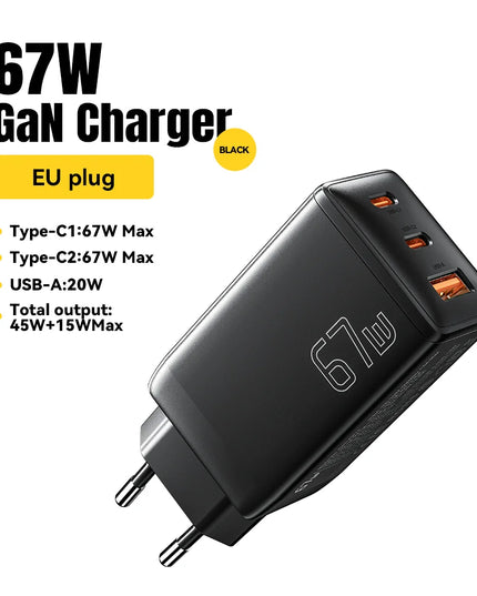Essager 65W GaN USB C Charger PD QC 4.0 3.0 Type C Quick Charge For Samsung iPhone 1514 13 Pro Phone MacBook Laptop Fast Chagers