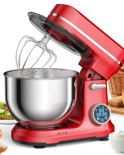 BioloMix Kitchen Food Stand Mixer, 1200W 11-Speeds DC Motor, Digital OLED Screen, Electric Food Mixer with Dough Hook, Whisk