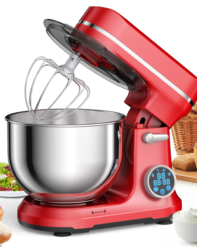 BioloMix Kitchen Food Stand Mixer, 1200W 11-Speeds DC Motor, Digital OLED Screen, Electric Food Mixer with Dough Hook, Whisk