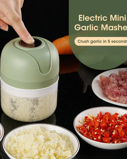 Electric Garlic Masher Portable Chopper Multi Function Meat Grinder Masher Machine Mini Garlic Vegetable Chopper Usb Charging