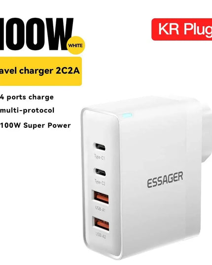 Essager 100W GaN USB Type C Caricabatterie PD QC Quick Charge 4.0 3.0 Type C Ricarica Rapida Per iPhone 14 13 12 Xiaomi Macbook