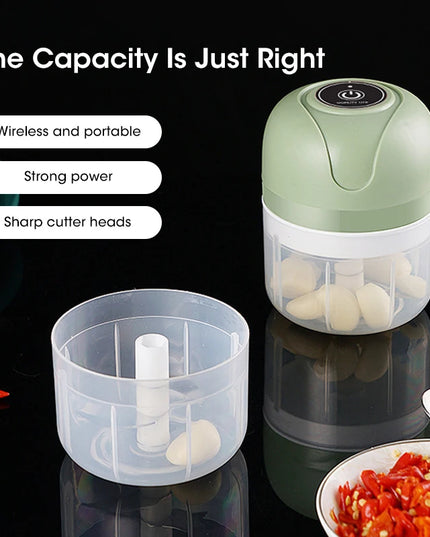 Electric Garlic Masher Portable Chopper Multi Function Meat Grinder Masher Machine Mini Garlic Vegetable Chopper Usb Charging
