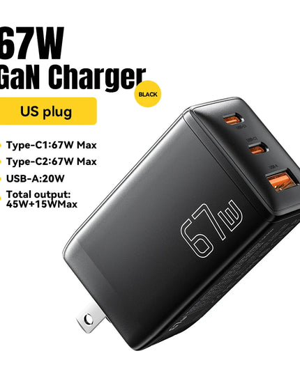 Essager 65W GaN USB C Charger PD QC 4.0 3.0 Type C Quick Charge For Samsung iPhone 1514 13 Pro Phone MacBook Laptop Fast Chagers