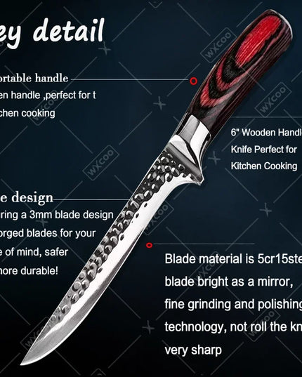 Handmade Forged Boning Knife Professional Damascus Chef Knives Cooking Butcher Knife Meat Fish Cutting Knife Kitchen Accessories
